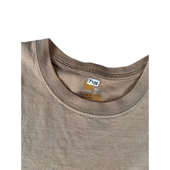 Carhartt Mens XL Brown T-Shirt With Pocket K87 *note wear - Picture 10 of 11